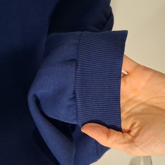 Disney Women's Oversized Blue Zip Hoodie with White Embroidered Logo (Size XS) - Picture 11 of 13